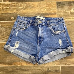 Zara womens blue jean shorts size 4